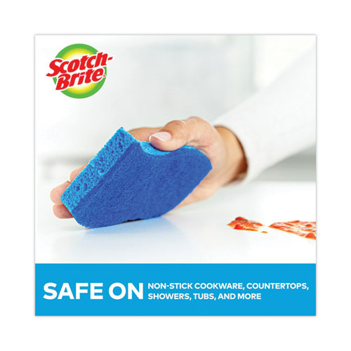 Image of Scotch-Brite® Non-Scratch Multi-Purpose Scrub Sponge, 4.4 X 2.6, 0.8" Thick, Blue, 3/pack