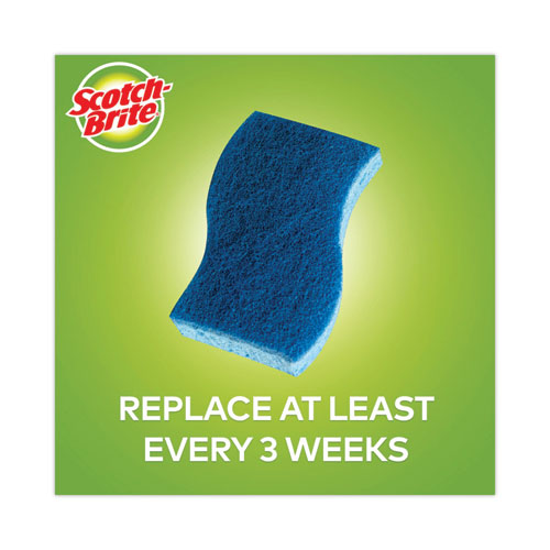 Image of Scotch-Brite® Non-Scratch Multi-Purpose Scrub Sponge, 4.4 X 2.6, 0.8" Thick, Blue, 3/pack