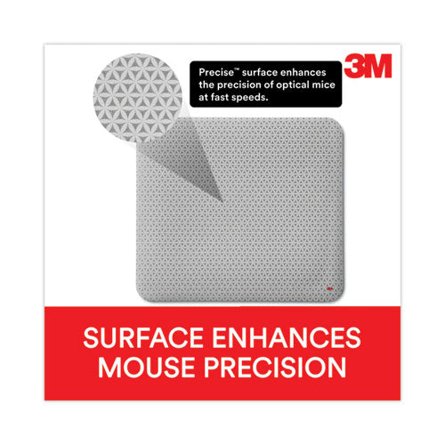 Image of 3M Precise Mouse Pad with Nonskid Back, 9 x 8, Bitmap Design