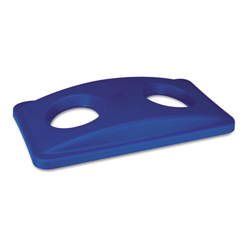 Image of Rubbermaid® Commercial Lid For Slim Jim Bottle Recycling Container, 20.38w X 11.38d X 2.75h, Blue