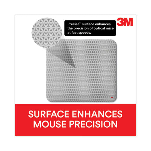 Image of 3M Precise Mouse Pad with Nonskid Repositionable Adhesive Back, 8.5 x 7, Bitmap Design