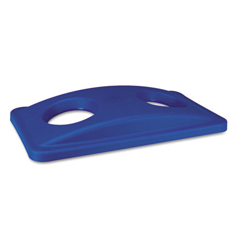 Image of Rubbermaid® Commercial Lid For Slim Jim Bottle Recycling Container, 20.38w X 11.38d X 2.75h, Blue