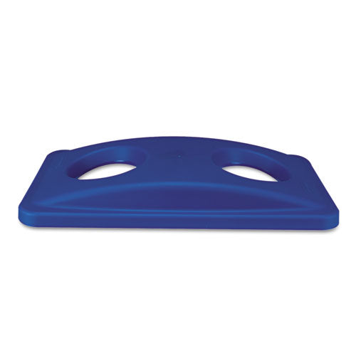 Image of Rubbermaid® Commercial Lid For Slim Jim Bottle Recycling Container, 20.38w X 11.38d X 2.75h, Blue