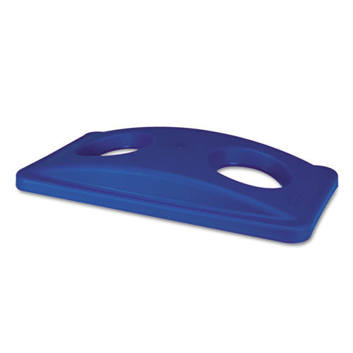 Image of Rubbermaid® Commercial Lid For Slim Jim Bottle Recycling Container, 20.38w X 11.38d X 2.75h, Blue