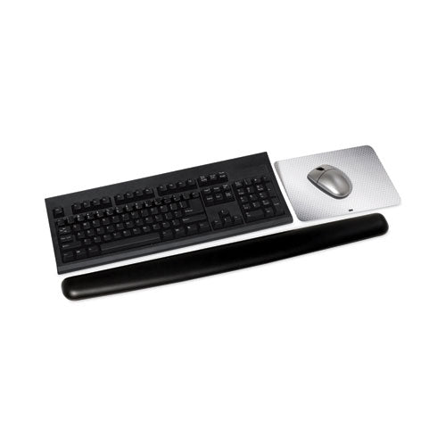 Image of 3M Antimicrobial Gel Thin Keyboard Wrist Rest, Extended Length, 25 x 2.5, Black