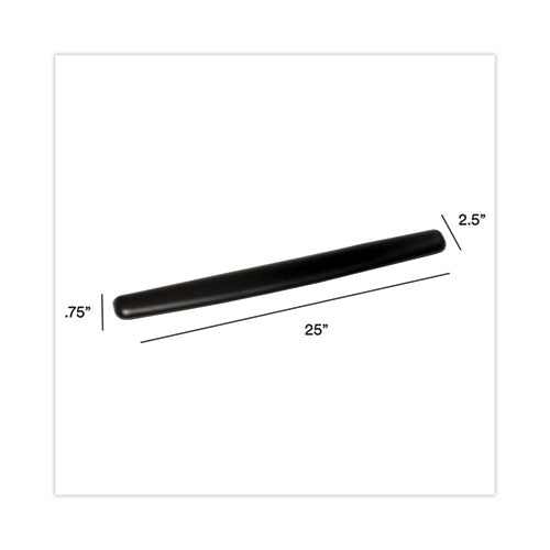Image of 3M Antimicrobial Gel Thin Keyboard Wrist Rest, Extended Length, 25 x 2.5, Black