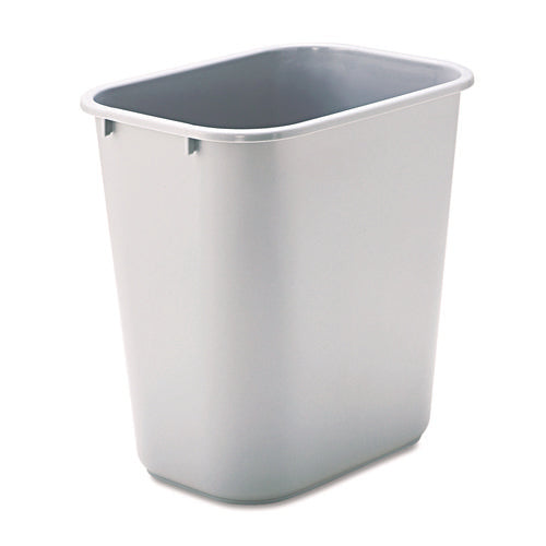 Image of Rubbermaid® Commercial Deskside Plastic Wastebasket, 7 gal, Plastic, Gray