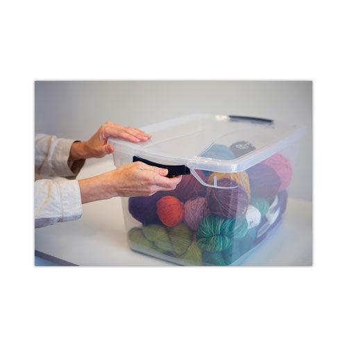 Image of Rubbermaid® Clever Store Basic Latch-Lid Container, 30 qt, 13.37" x 18.75" x 10.5", Clear