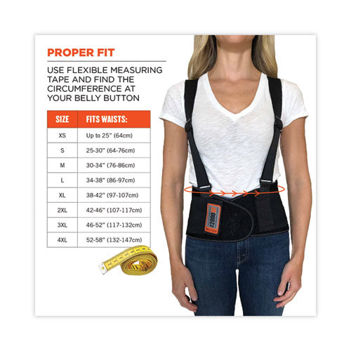 Image of ergodyne® ProFlex 2000SF High-Performance Spandex Back Support Brace, 4X-Large, 52" to 58" Waist, Black