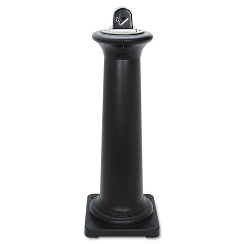 Image of Rubbermaid® Commercial GroundsKeeper Tuscan Receptacle, 22.05 gal, 13 dia x 38.38h, Black