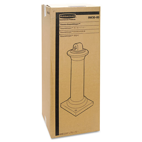Image of Rubbermaid® Commercial GroundsKeeper Tuscan Receptacle, 22.05 gal, 13 dia x 38.38h, Black