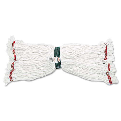 Image of Rubbermaid® Commercial Web Foot Shrinkless Looped-End Wet Mop Head, Cotton/synthetic, Medium, White