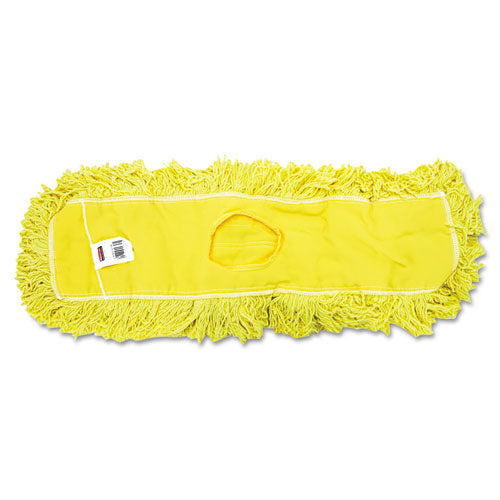 Image of Rubbermaid® Commercial Trapper Commercial Dust Mop, Looped-End Launderable, 5" X 24", Yellow