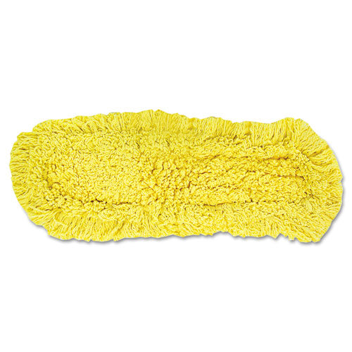 Image of Rubbermaid® Commercial Trapper Commercial Dust Mop, Looped-End Launderable, 5" X 24", Yellow