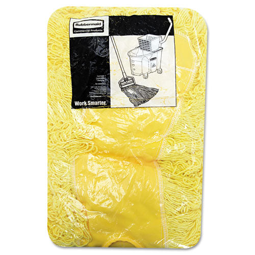 Image of Rubbermaid® Commercial Trapper Commercial Dust Mop, Looped-End Launderable, 5" X 48", Yellow
