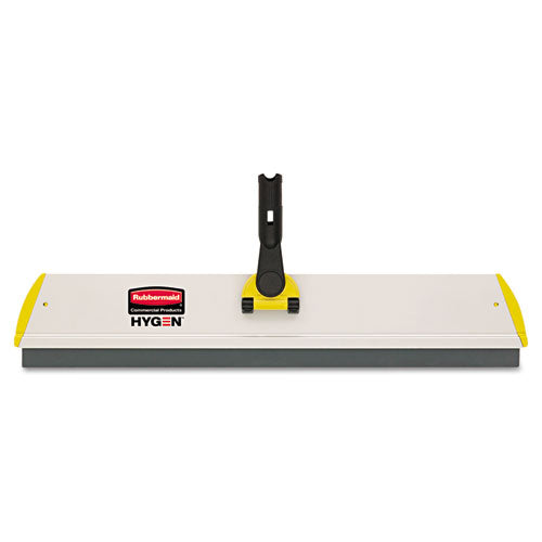 Image of Rubbermaid® Commercial HYGEN Hygen Quick Connect S-S Frame, Squeegee, 24w X 4 1/2d, Aluminum, Yellow