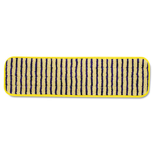 Image of Rubbermaid® Commercial Microfiber Scrubber Pad, Vertical Polyprolene Stripes, 18", Yellow, 6/carton