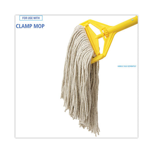 Image of Boardwalk® Premium Cut-End Wet Mop Heads, Cotton, 16oz, White, 12/carton