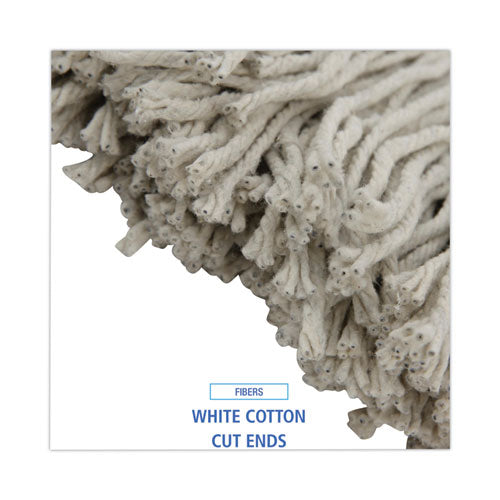 Image of Boardwalk® Premium Cut-End Wet Mop Heads, Cotton, 20oz, White, 12/carton