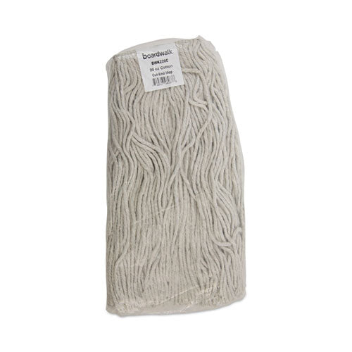 Image of Boardwalk® Premium Cut-End Wet Mop Heads, Cotton, 20oz, White, 12/carton