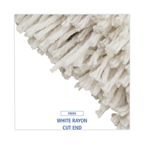 Image of Boardwalk® Premium Cut-End Wet Mop Heads, Rayon, 24oz, White, 12/carton