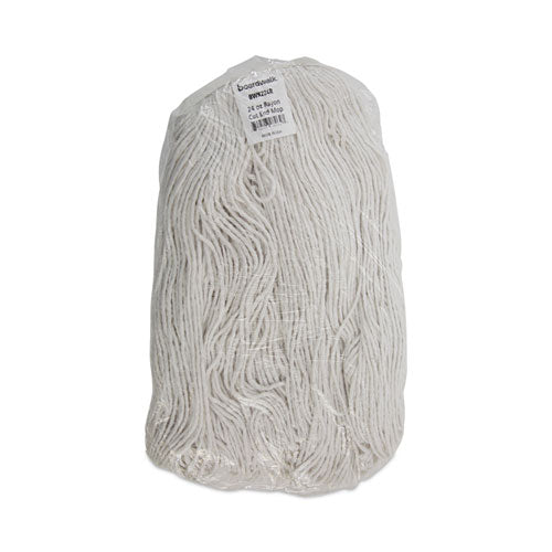 Image of Boardwalk® Premium Cut-End Wet Mop Heads, Rayon, 24oz, White, 12/carton