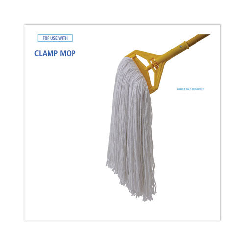 Image of Boardwalk® Mop Head, Premium Standard Head, Rayon Fiber, 32oz, White, 12/carton