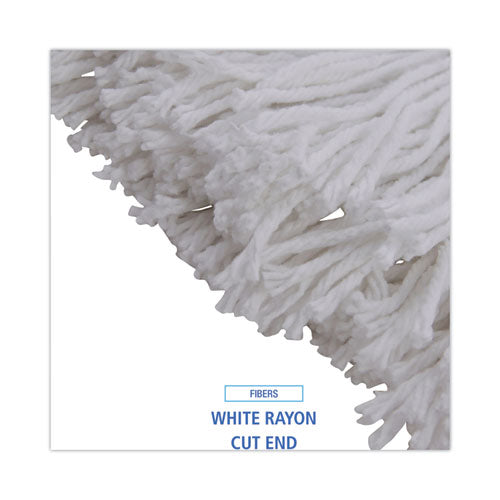 Image of Boardwalk® Mop Head, Premium Standard Head, Rayon Fiber, 32oz, White, 12/carton