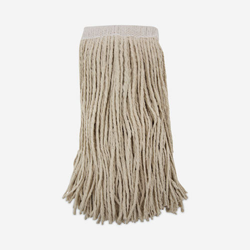 Image of Boardwalk® Mop Head, Premium Saddleback Head, Cotton Fiber, 24 oz, White, 12/Carton