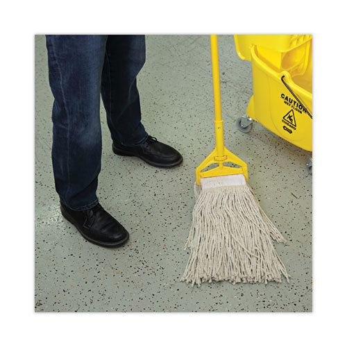 Image of Boardwalk® Mop Head, Premium Saddleback Head, Cotton Fiber, 24 oz, White, 12/Carton
