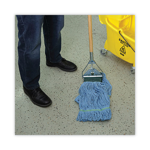 Image of Boardwalk® Mop Head, Premium Standard Head, Cotton/rayon Fiber, Medium, Blue, 12/carton