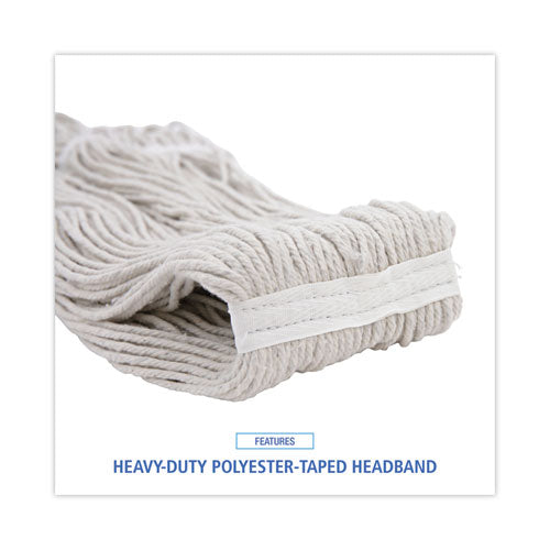 Image of Boardwalk® Pro Loop Web/tailband Wet Mop Head, Cotton, 24oz, White, 12/carton