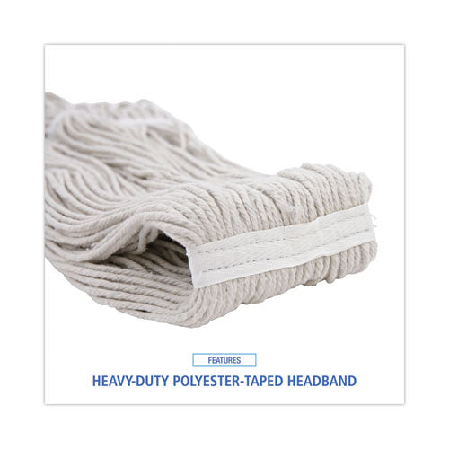Image of Boardwalk® Pro Loop Web/tailband Wet Mop Head, Cotton, 24oz, White