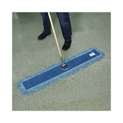 Image of Boardwalk® Dust Mop Head, Cotton/synthetic Blend, 48" X 5", Blue