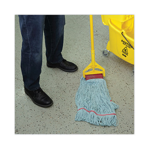 Image of Boardwalk® Echomop With Looped-End Wet Head, Synthetic/cotton, Large, Blue, 12/carton