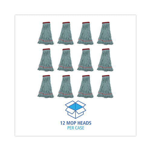 Image of Boardwalk® Echomop With Looped-End Wet Head, Synthetic/cotton, Large, Blue, 12/carton