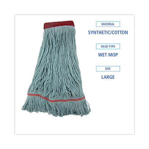 Image of Boardwalk® Echomop With Looped-End Wet Head, Synthetic/cotton, Large, Blue