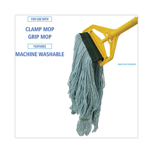 Image of Boardwalk® Echomop With Looped-End Wet Head, Synthetic/cotton, Medium, Blue, 12/carton