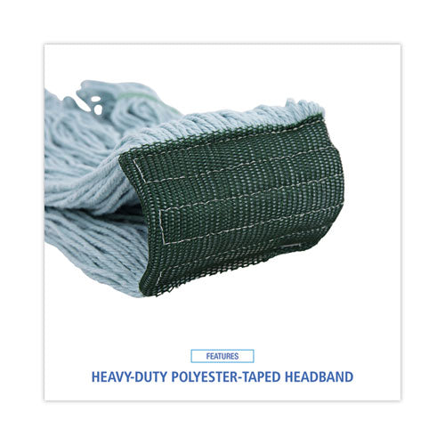 Image of Boardwalk® Echomop With Looped-End Wet Head, Synthetic/cotton, Medium, Blue, 12/carton