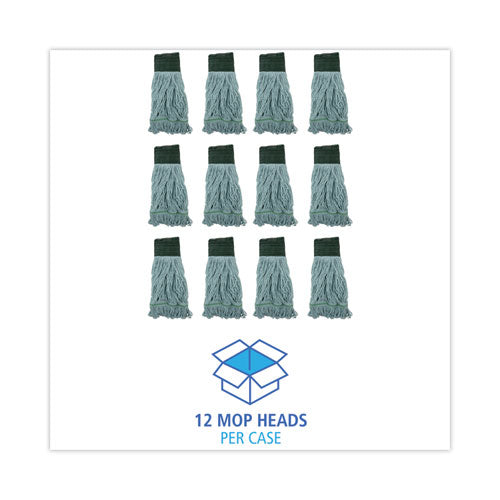 Image of Boardwalk® Echomop With Looped-End Wet Head, Synthetic/cotton, Medium, Blue, 12/carton