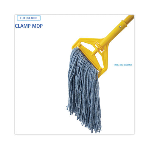 Image of Boardwalk® Mop Head, Standard Head, Cotton/synthetic Fiber, Cut-End, #16., Blue