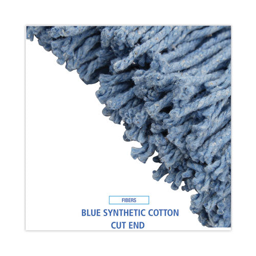 Image of Boardwalk® Mop Head, Standard Head, Cotton/synthetic Fiber, Cut-End, #16., Blue