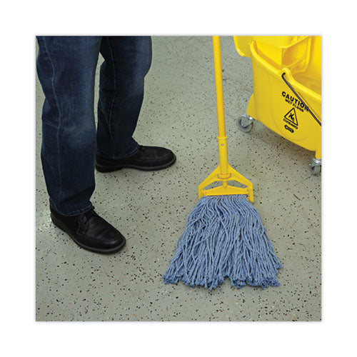 Image of Boardwalk® Mop Head, Standard Head, Cotton/synthetic Fiber, Cut-End, #20, Blue, 12/carton