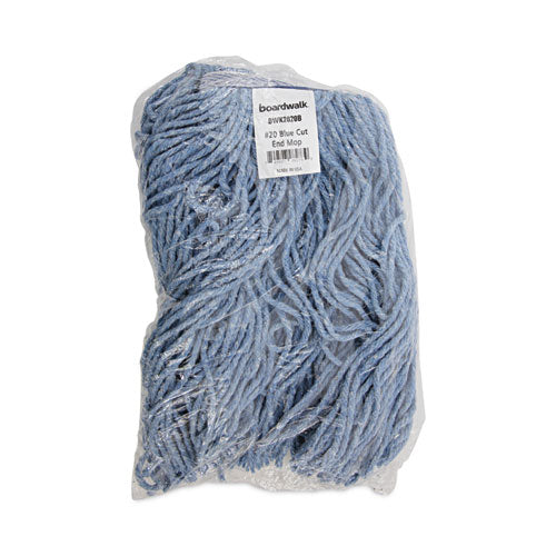 Image of Boardwalk® Mop Head, Standard Head, Cotton/synthetic Fiber, Cut-End, #20, Blue, 12/carton