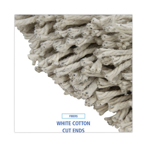 Image of Boardwalk® Cut-End Wet Mop Head, Cotton, No. 32, White, 12/carton