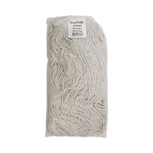 Image of Boardwalk® Cut-End Wet Mop Head, Cotton, No. 32, White, 12/carton