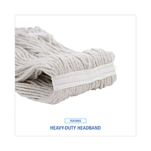 Image of Boardwalk® Cut-End Wet Mop Head, Cotton, No. 32, White