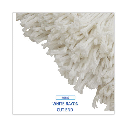 Image of Boardwalk® Cut-End Wet Mop Head, Rayon, No. 32, White