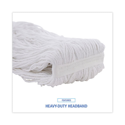 Image of Boardwalk® Cut-End Wet Mop Head, Rayon, No. 32, White