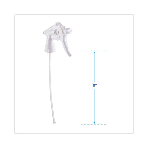 Image of Boardwalk® General Purpose Trigger Sprayer, 8" Tube, Fits 16 oz to 24 oz Bottles, White, 24/Carton
